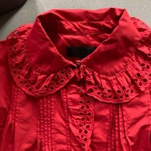 Nili Lotan Red Blouse Size L